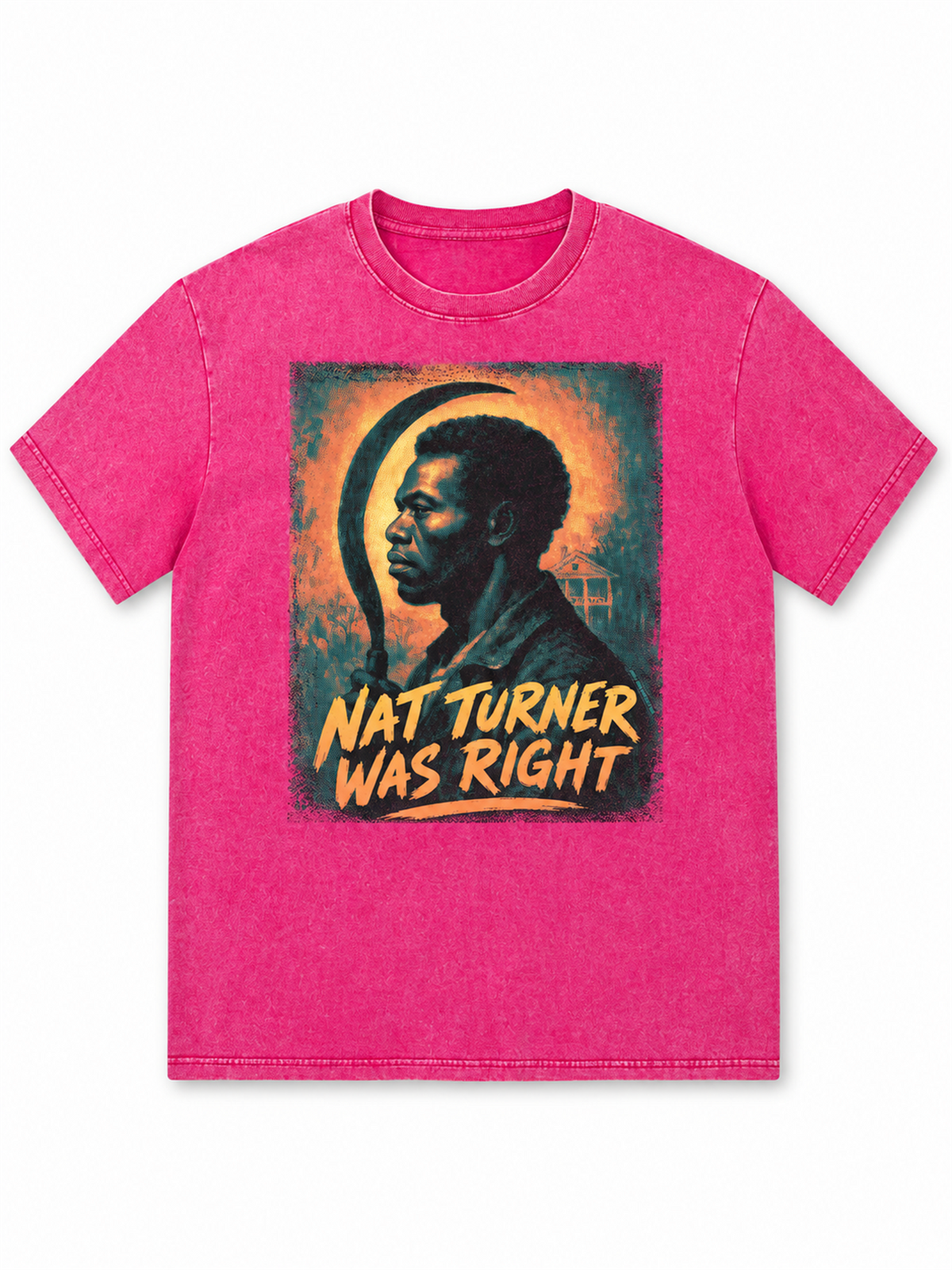 Ace Jolun. Nat Turner Heritage Washed Tee - Washed Hot Pink