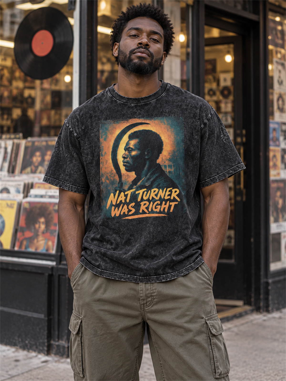 Ace Jolun. Nat Turner Heritage Washed Tee lifestyle look