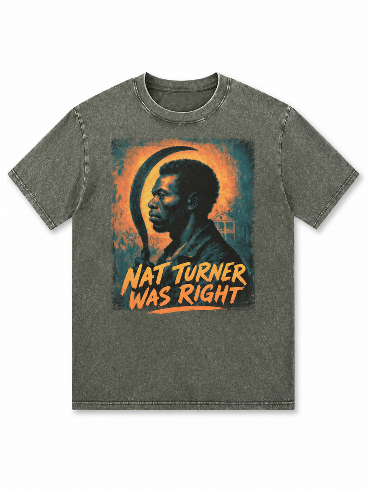 Ace Jolun. Nat Turner Heritage Washed Tee - Washed Olive