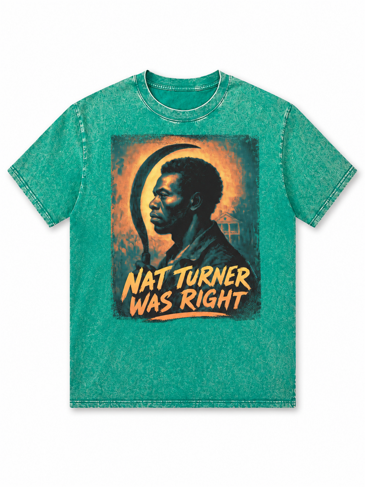 Ace Jolun. Nat Turner Heritage Washed Tee - Washed Teal
