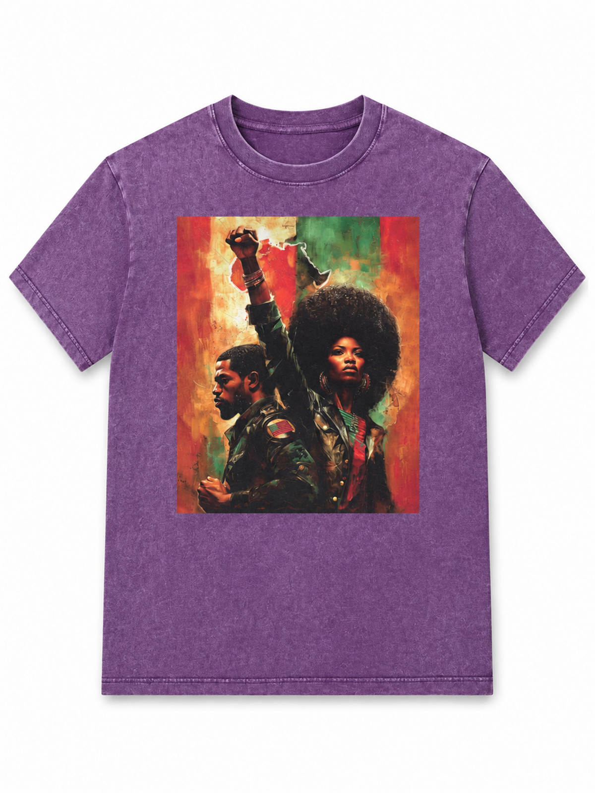 Ace Jolun. Pan-African Power Couple Washed Tee - Washed Purple