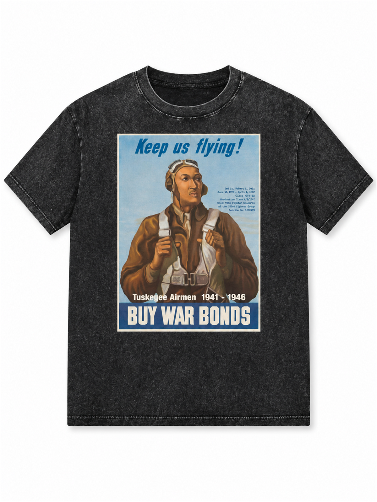 Ace Jolun. Tuskegee Airmen Heritage Washed Tee - Washed Black