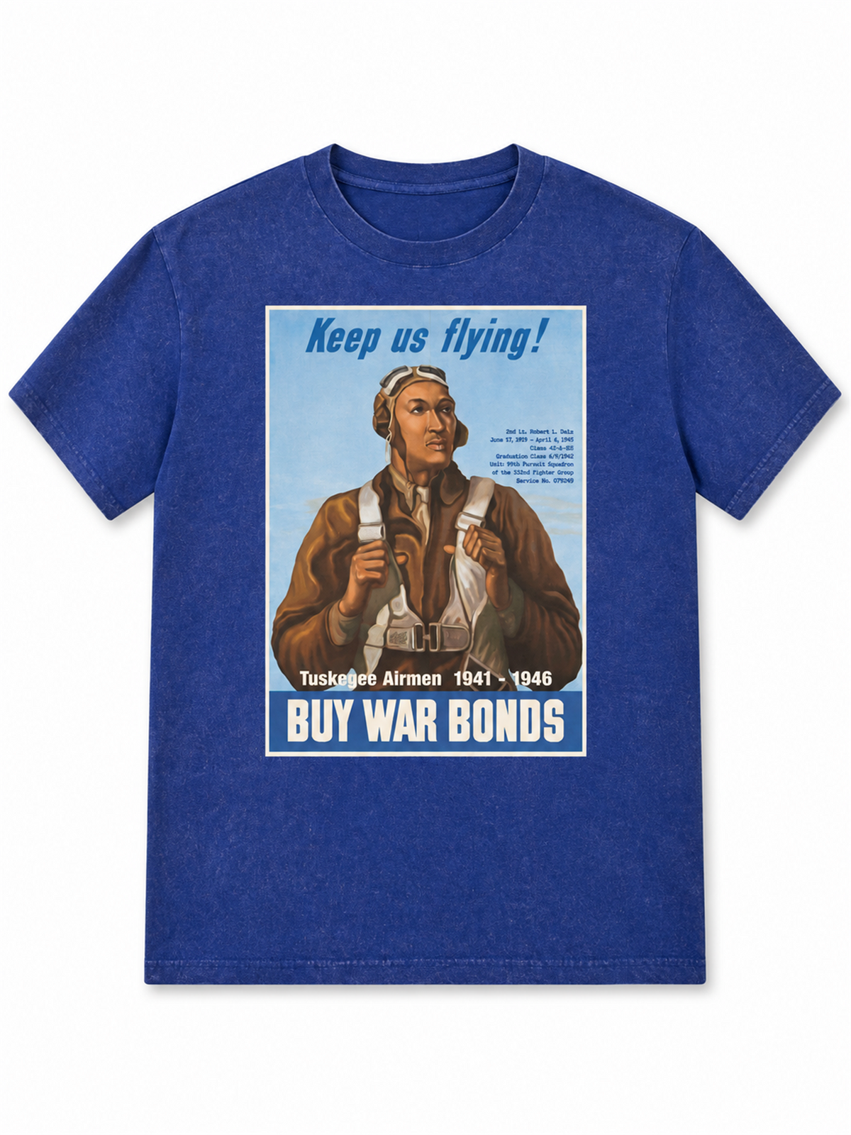 Ace Jolun. Tuskegee Airmen Heritage Washed Tee - Washed Blue