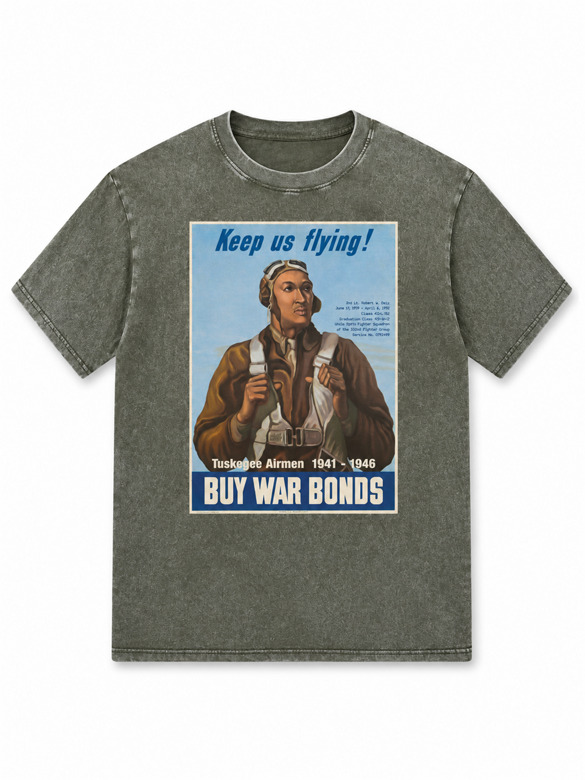 Ace Jolun. Tuskegee Airmen Heritage Washed Tee - Washed Olive