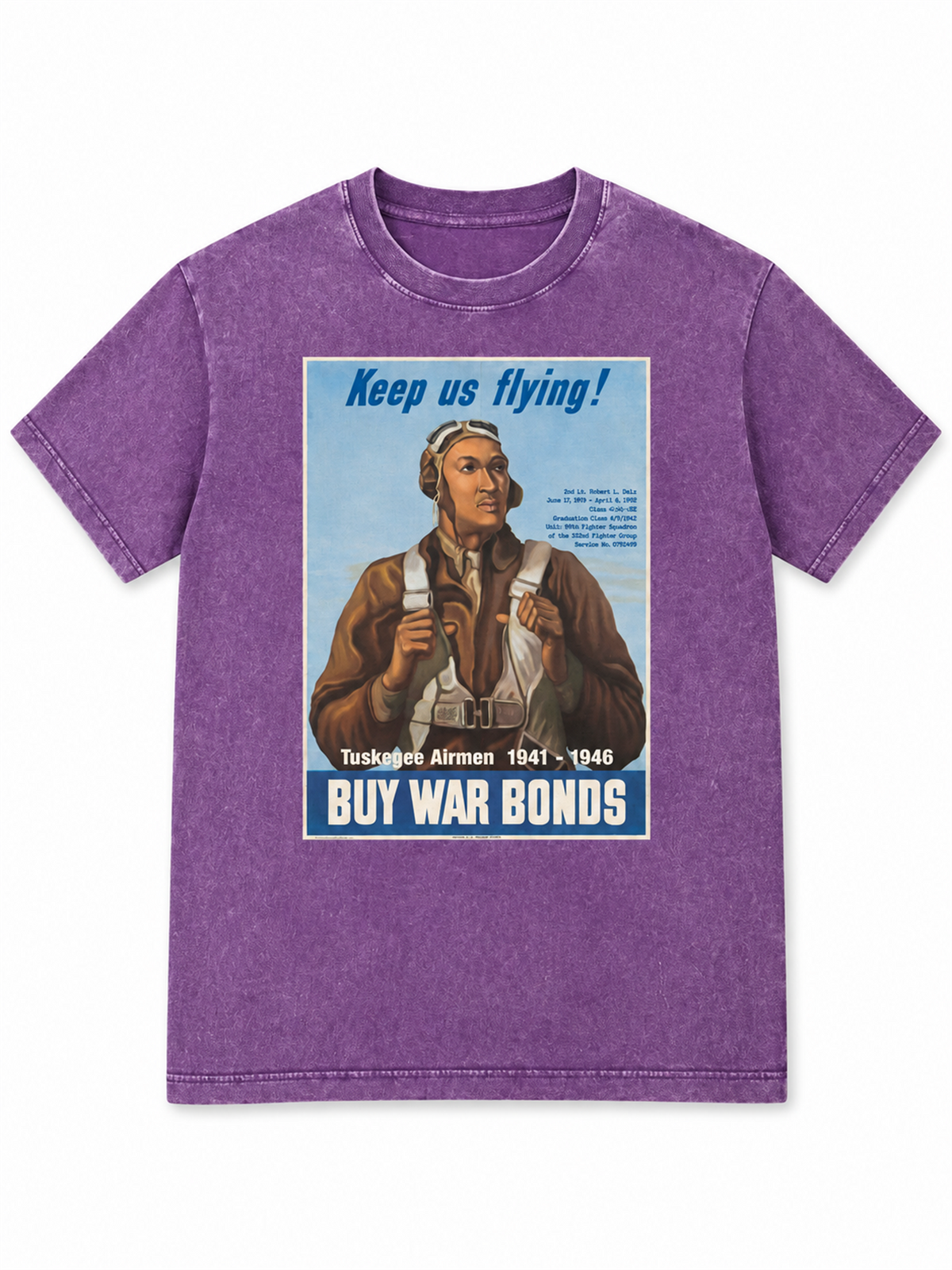 Ace Jolun. Tuskegee Airmen Heritage Washed Tee - Washed Purple