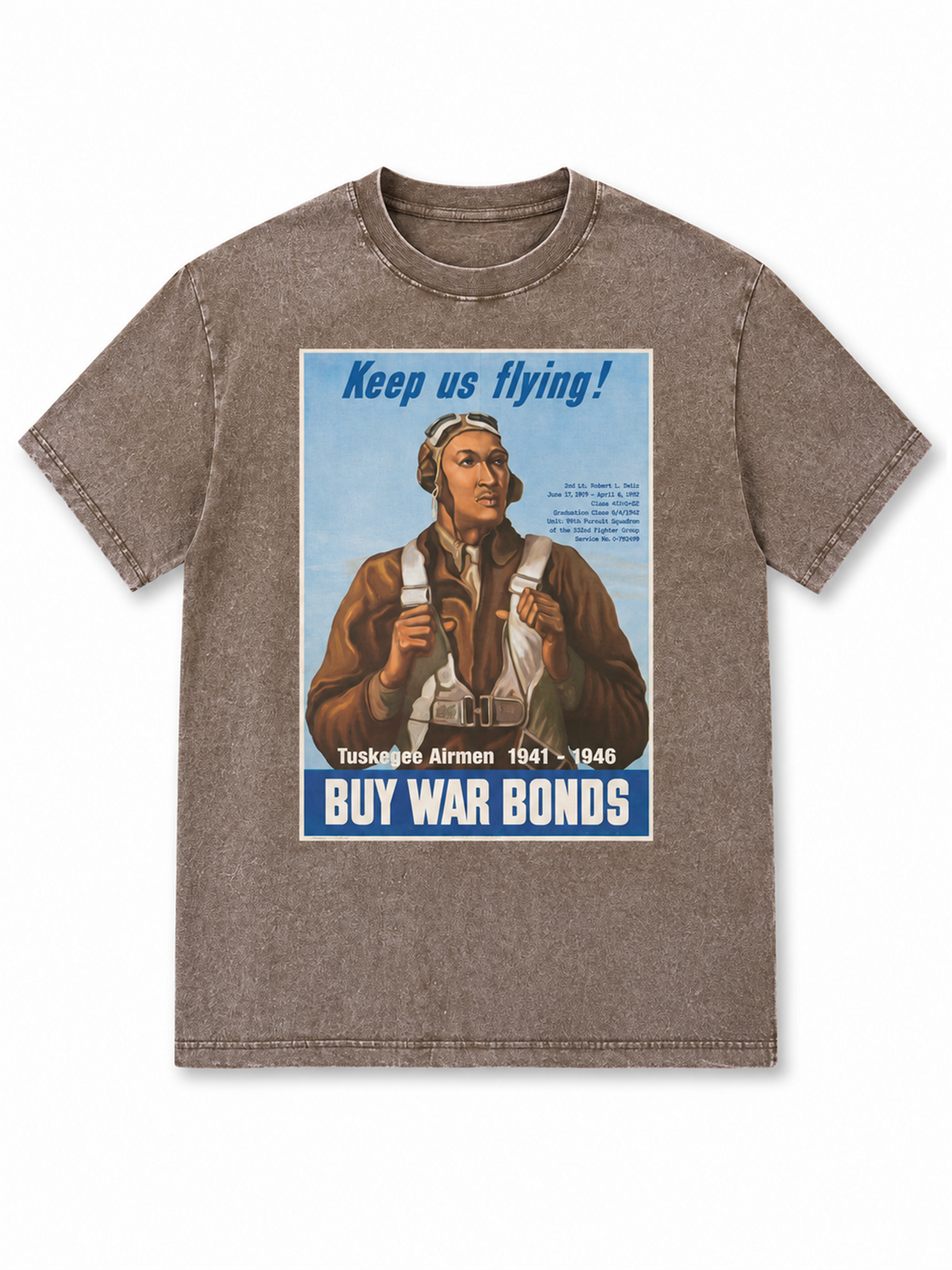 Ace Jolun. Tuskegee Airmen Heritage Washed Tee - Washed Taupe