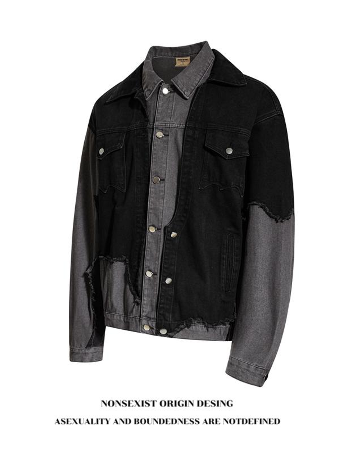 Ace Jolun. Layered Denim Zip Jacket product image 2