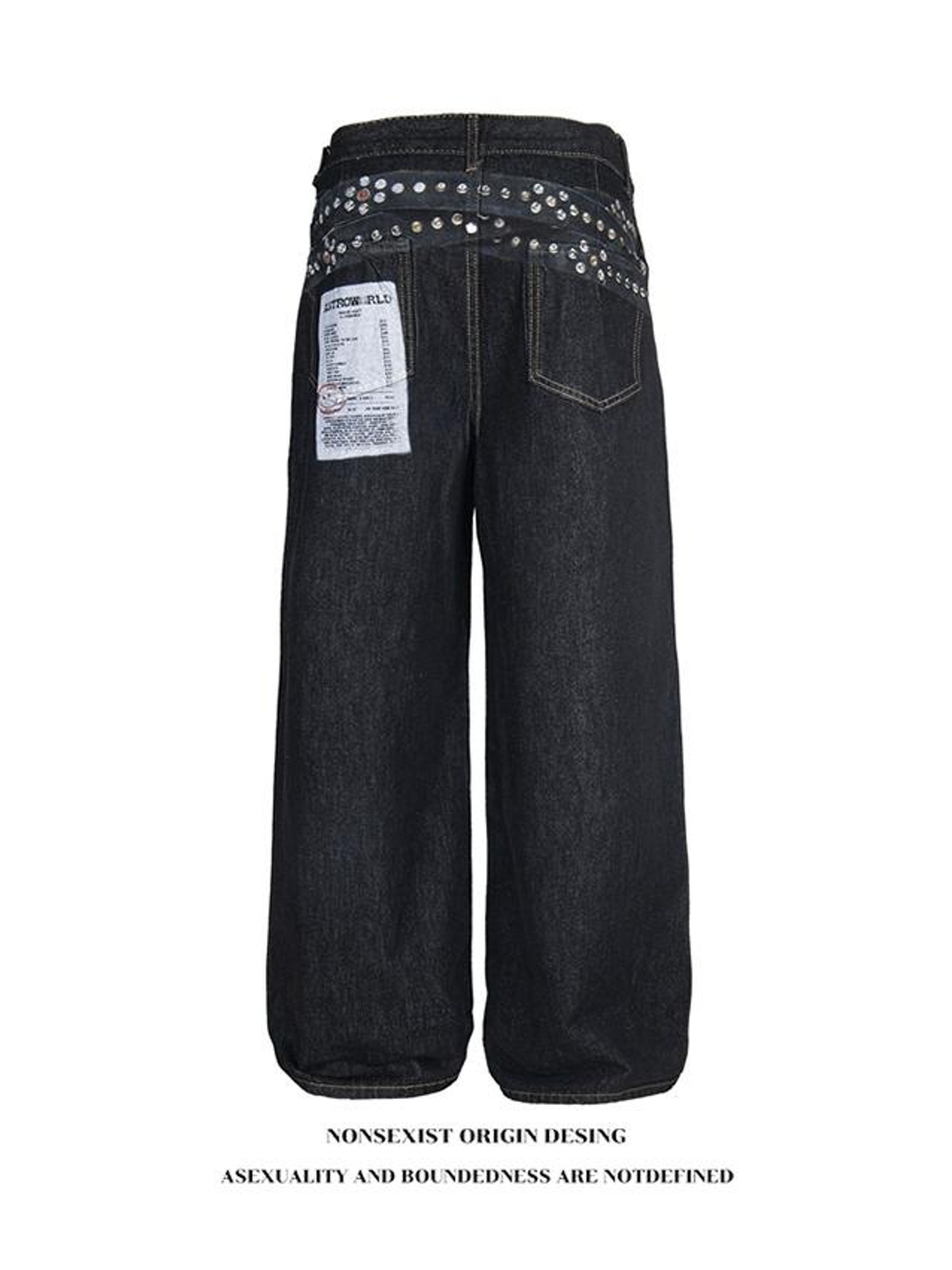 Ace Jolun. Belt-Print Wide-Leg Jeans product image 2