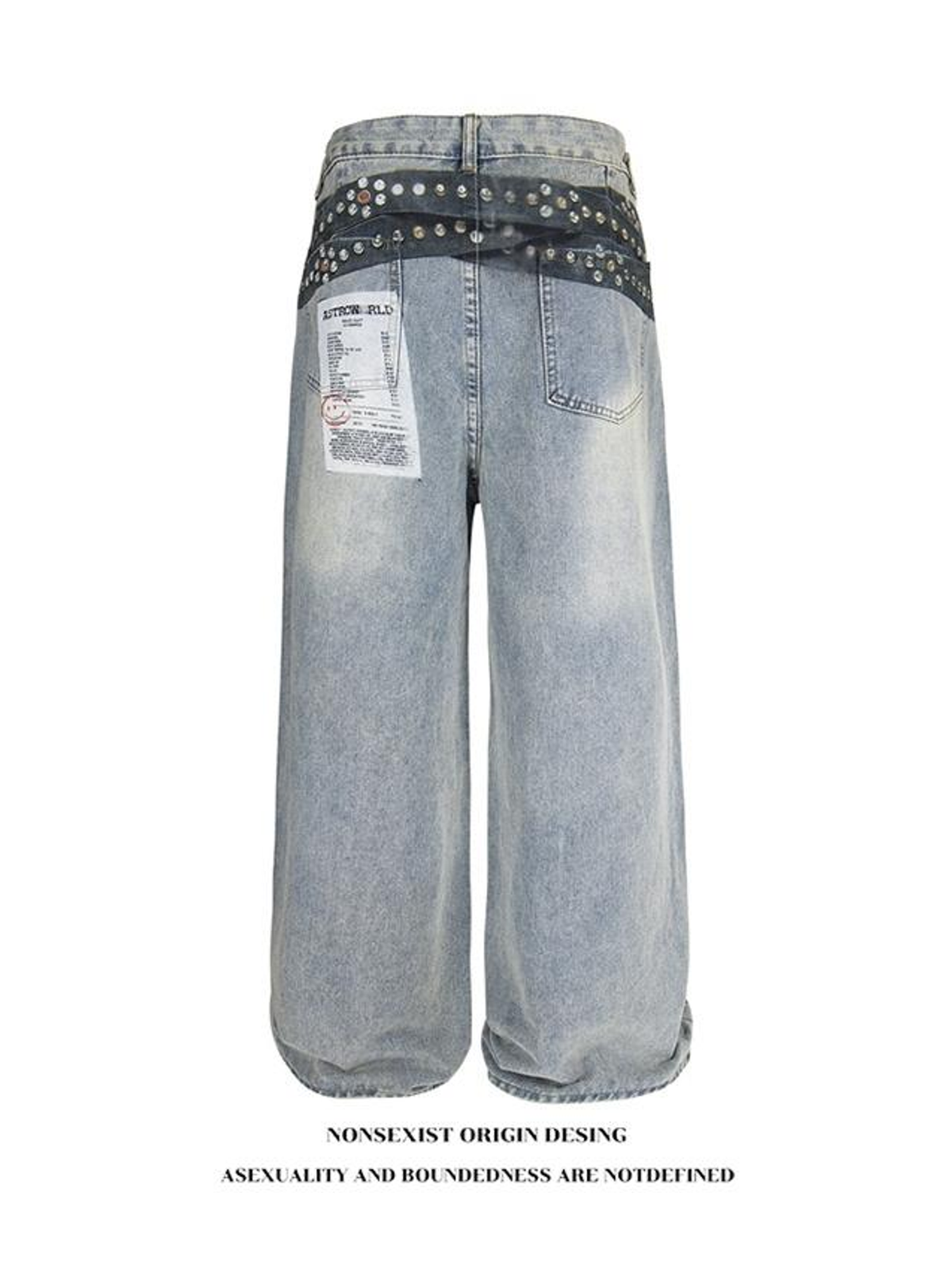 Ace Jolun. Belt-Print Wide-Leg Jeans product image 4