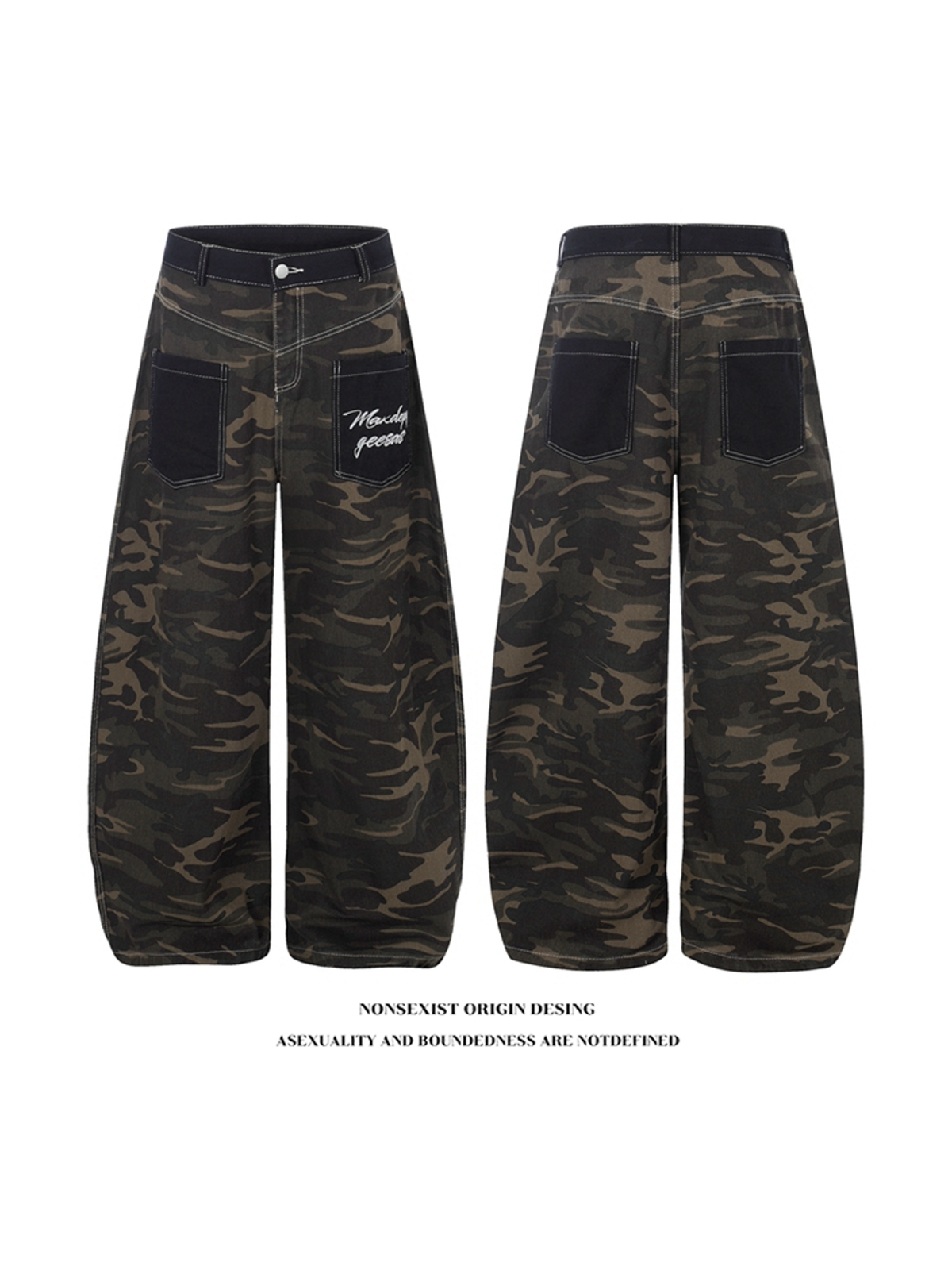 Ace Jolun. Camouflage Wide-Leg Cargo Jeans product image 1