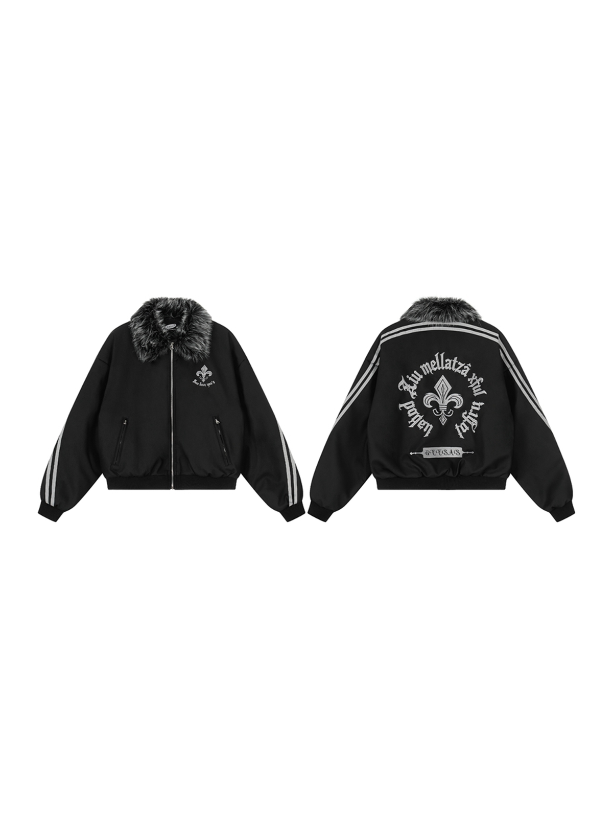 Ace Jolun. Gothic Embroidered Fur-Collar Jacket product image 1