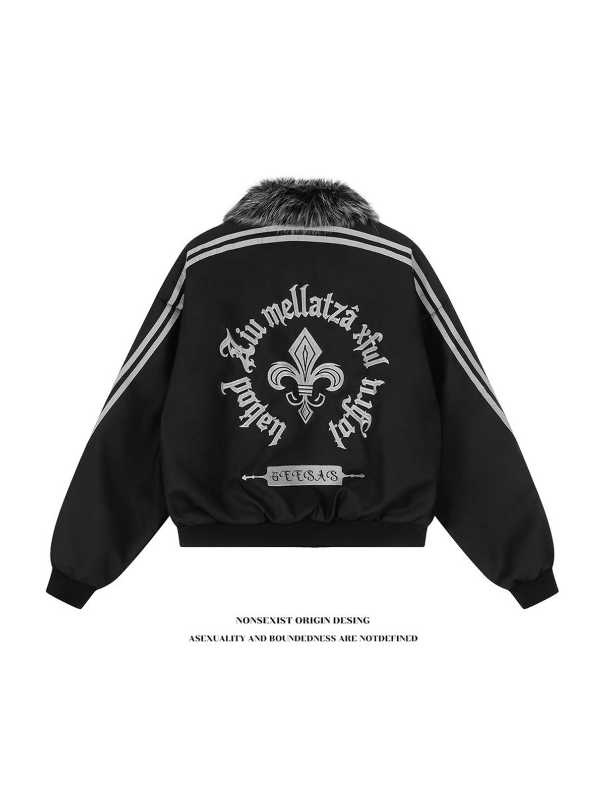 Ace Jolun. Gothic Embroidered Fur-Collar Jacket product image 2