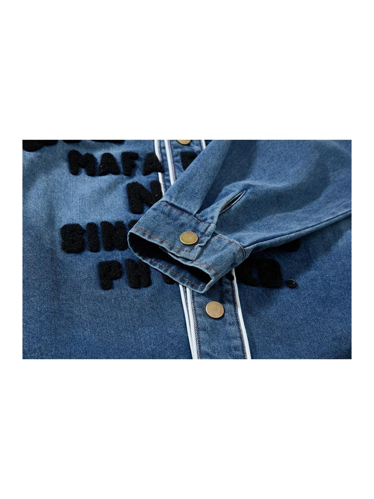 Ace Jolun. Embroidered Relaxed Denim Shirt product image 3