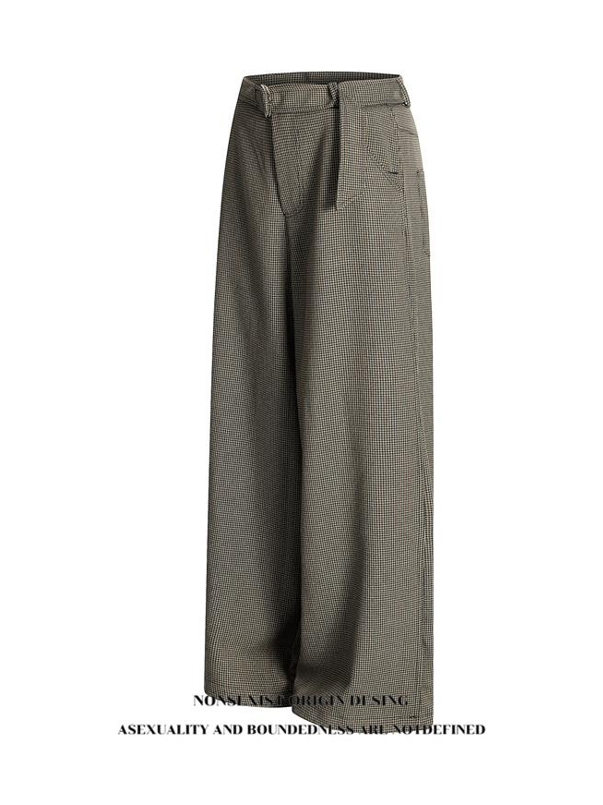 Ace Jolun. Houndstooth-Belt Wide-Leg Trousers product image 2