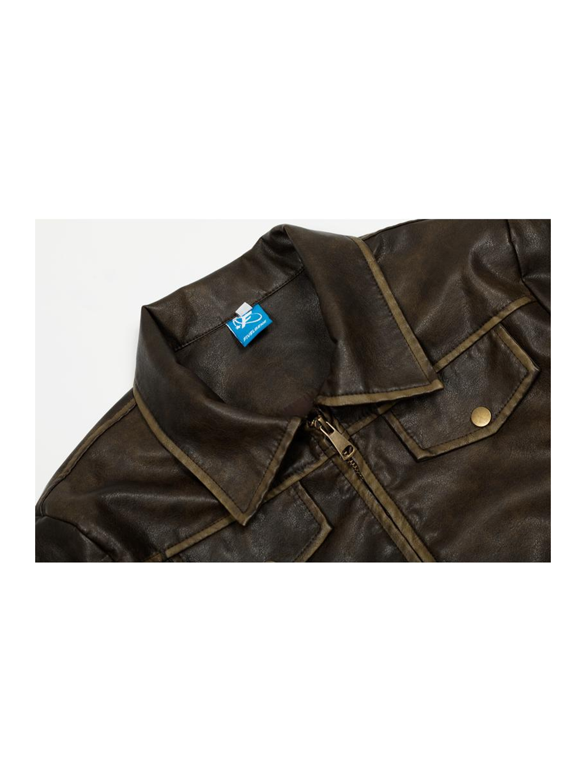 Ace Jolun. Vintage Moto Faux-Leather Jacket product image 3