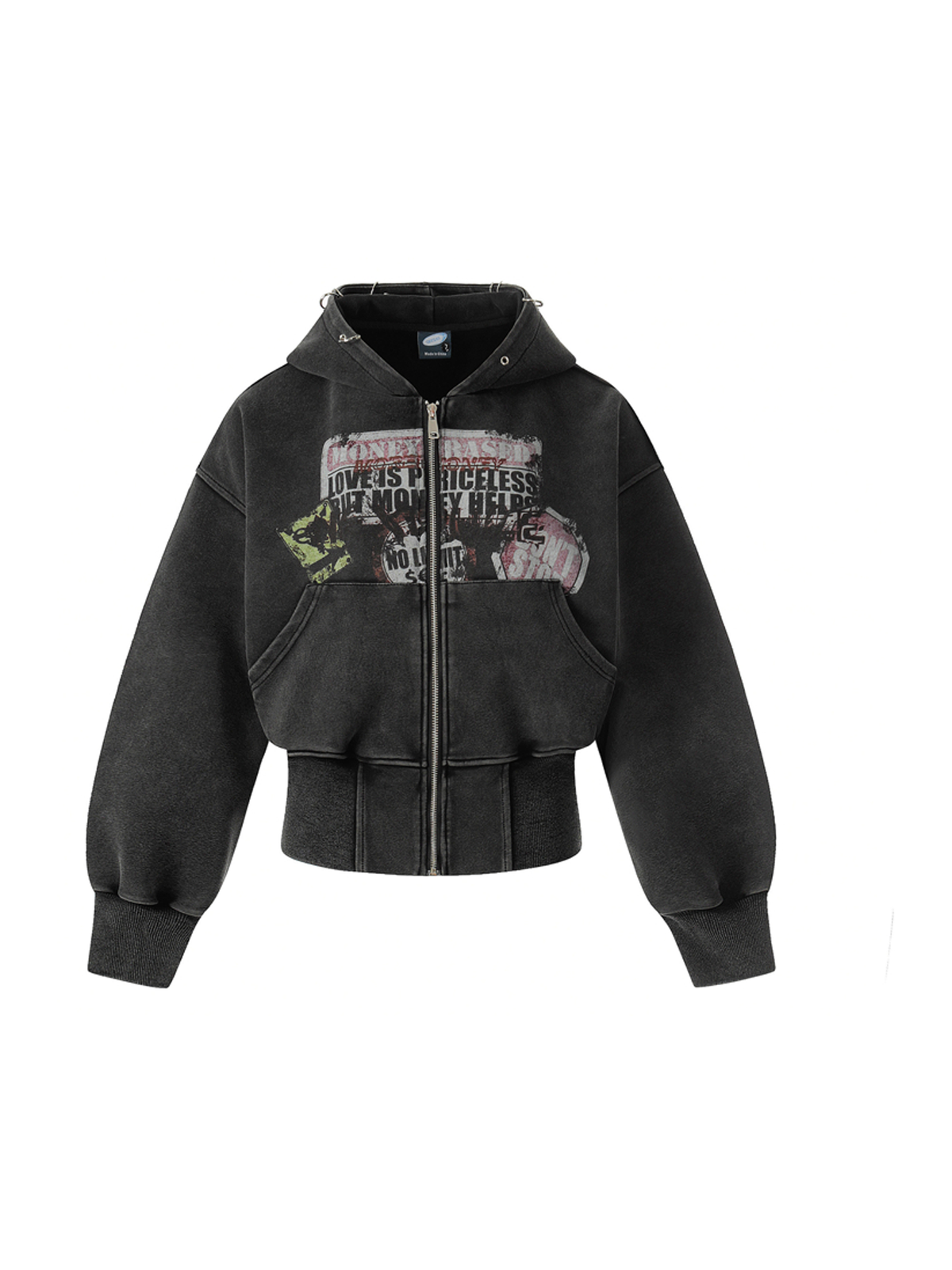 Ace Jolun. Washed Cropped Zip Hoodie product image 1