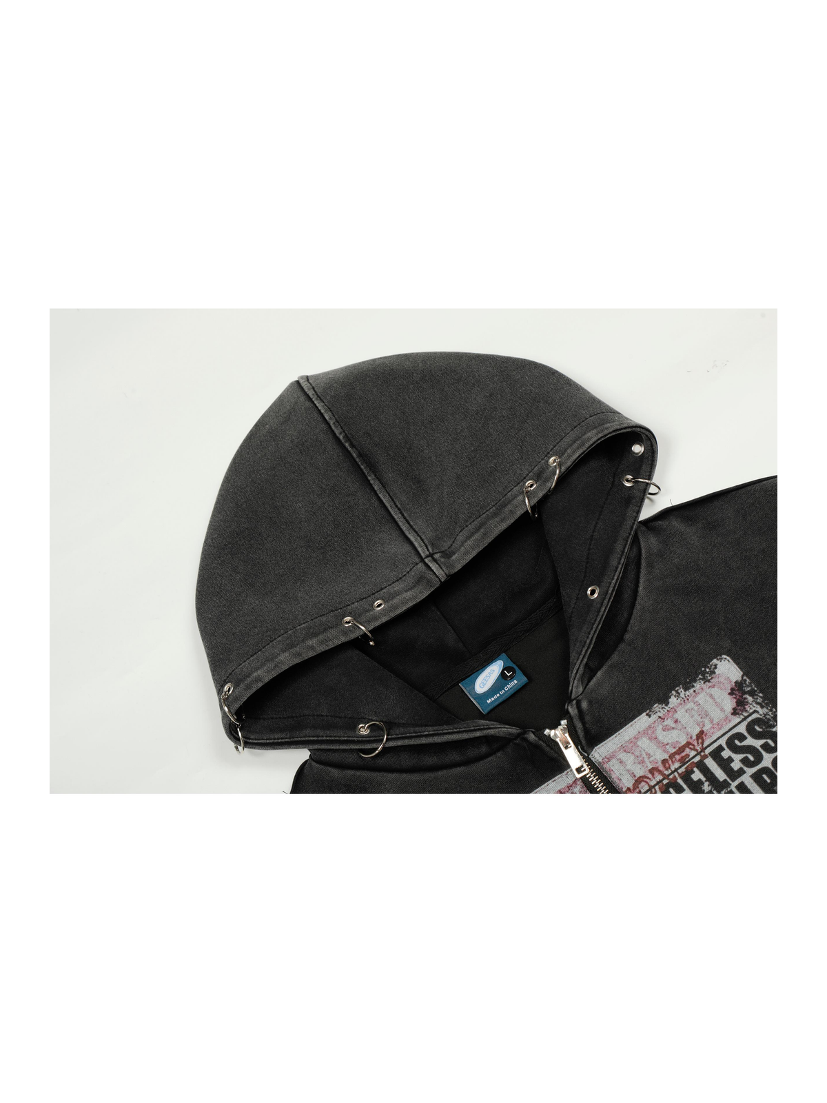 Ace Jolun. Washed Cropped Zip Hoodie product image 3