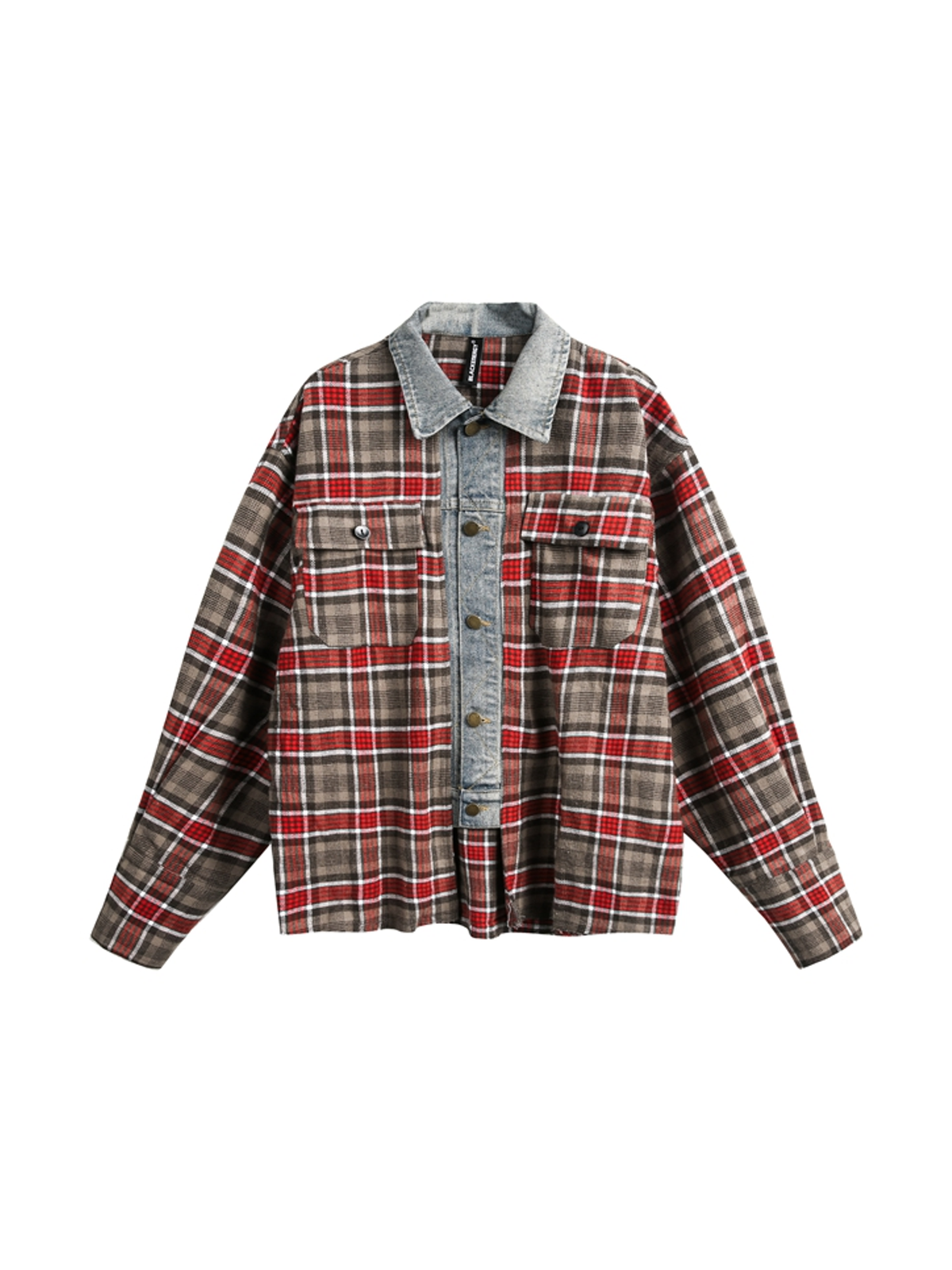 Ace Jolun. Plaid Denim-Panel Jacket product image 1