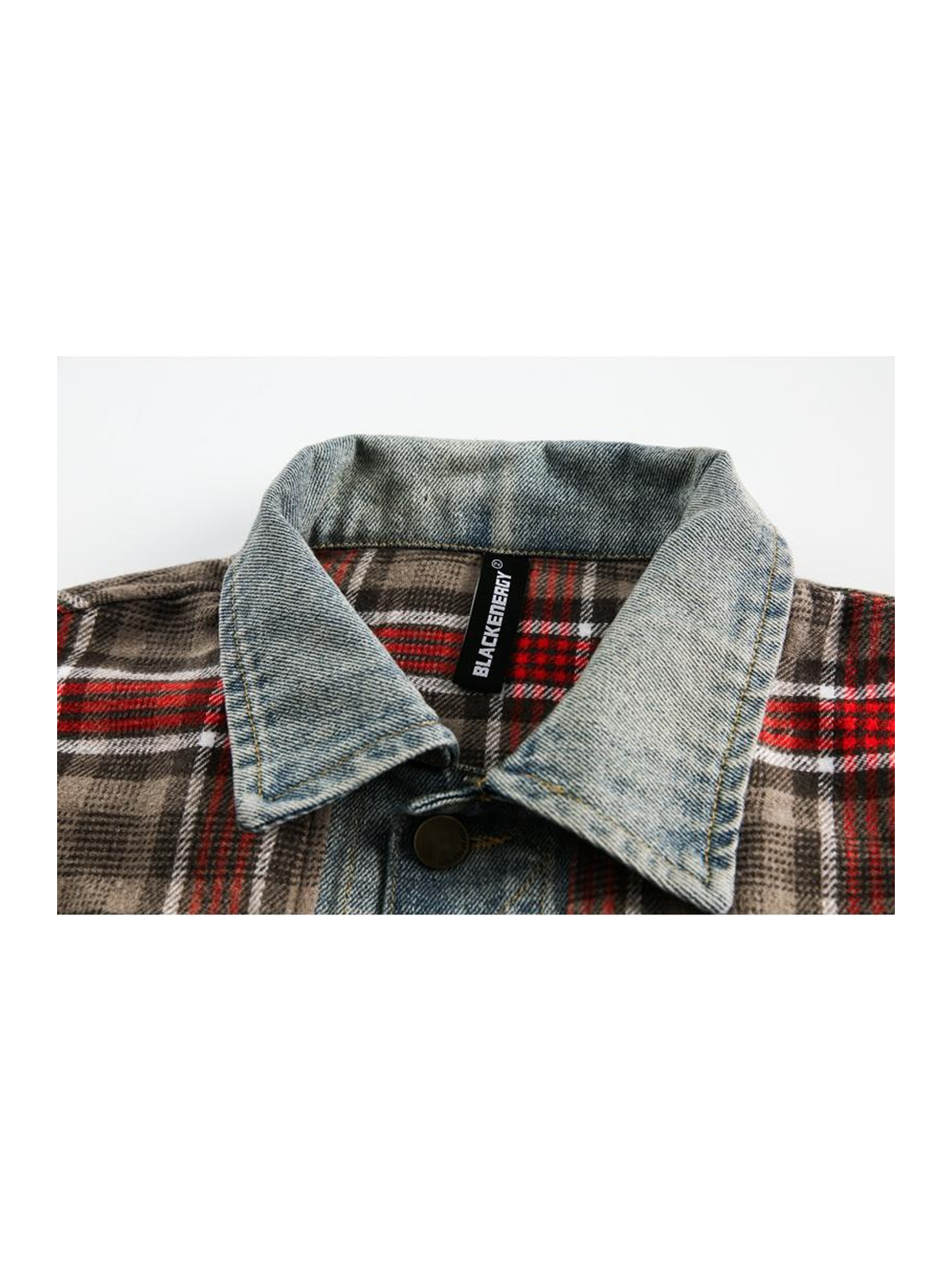 Ace Jolun. Plaid Denim-Panel Jacket product image 3