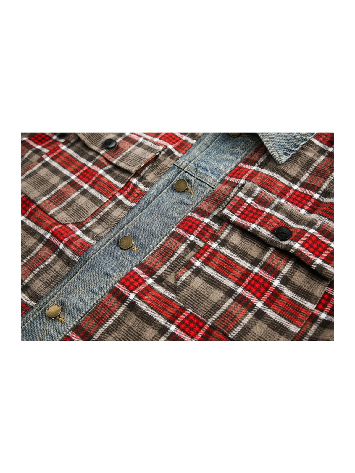Ace Jolun. Plaid Denim-Panel Jacket product image 4