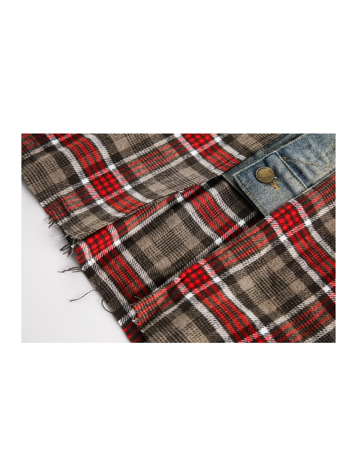 Ace Jolun. Plaid Denim-Panel Jacket product image 5