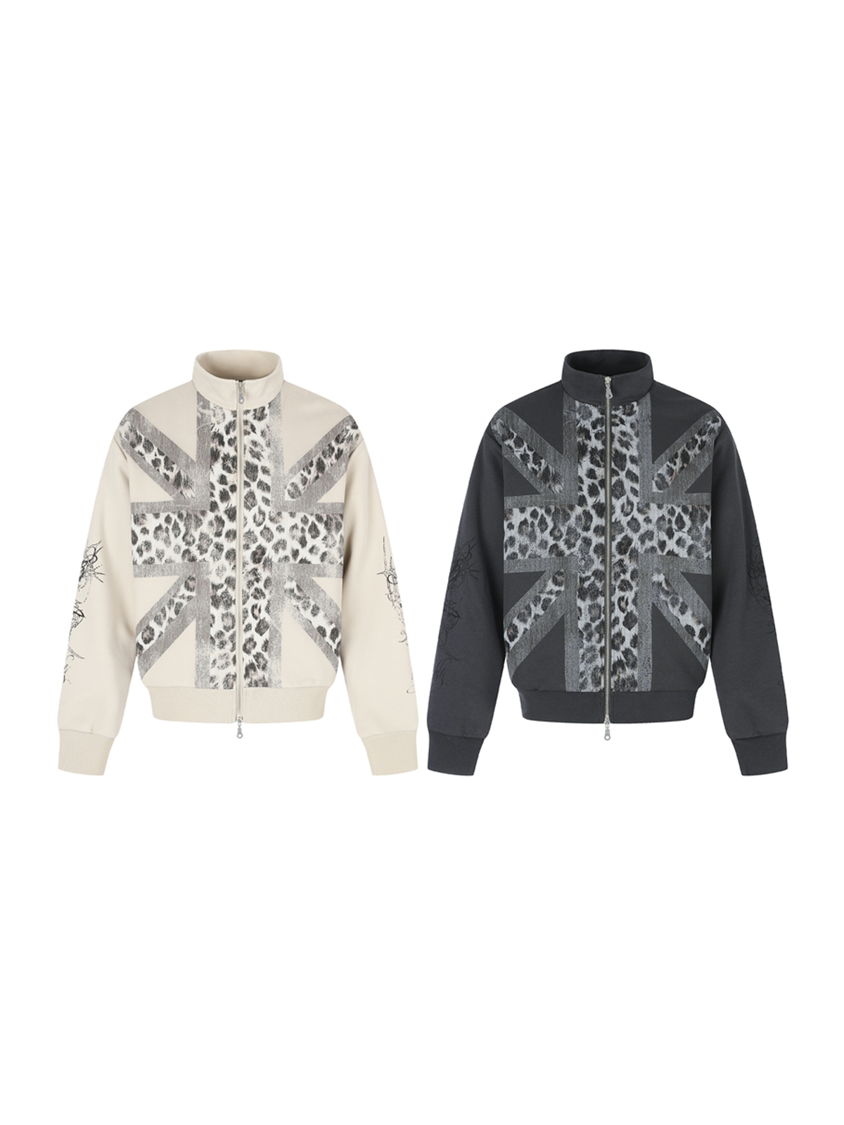 Ace Jolun. Leopard Stand-Collar Zip Sweatshirt product image 1