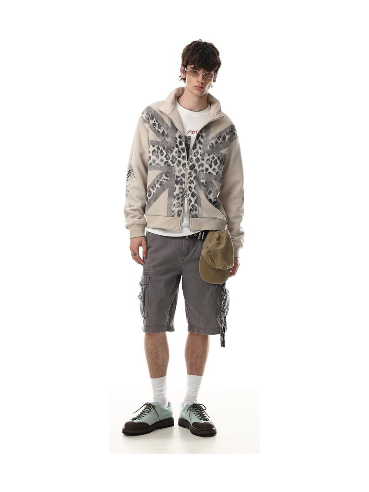Ace Jolun. Leopard Stand-Collar Zip Sweatshirt product image 2