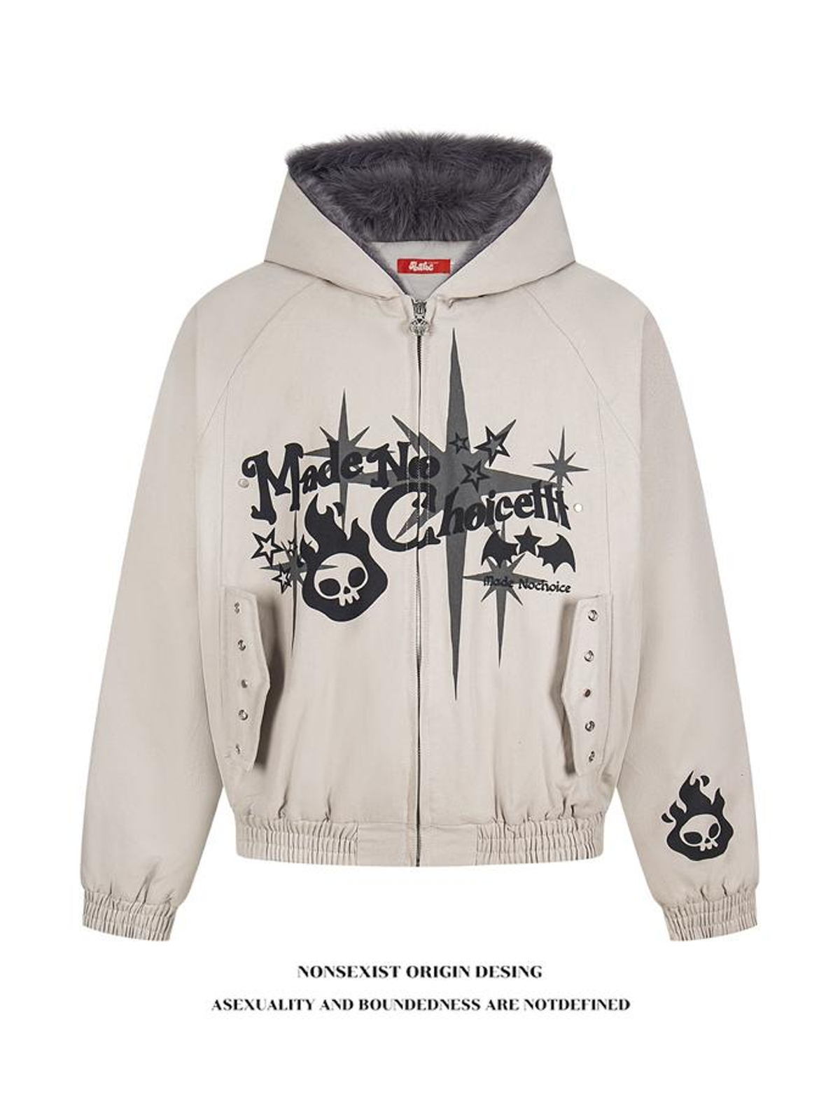 Ace Jolun. Skull Faux-Fur Hooded Jacket product image 2