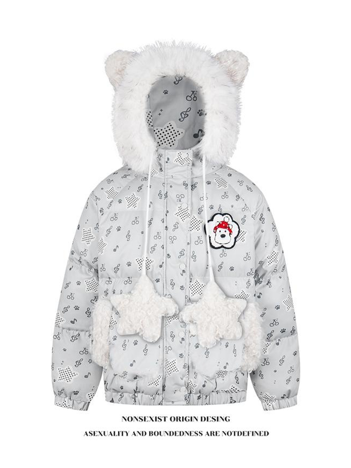 Ace Jolun. Cherry Paw-Print Puffer Jacket product image 2