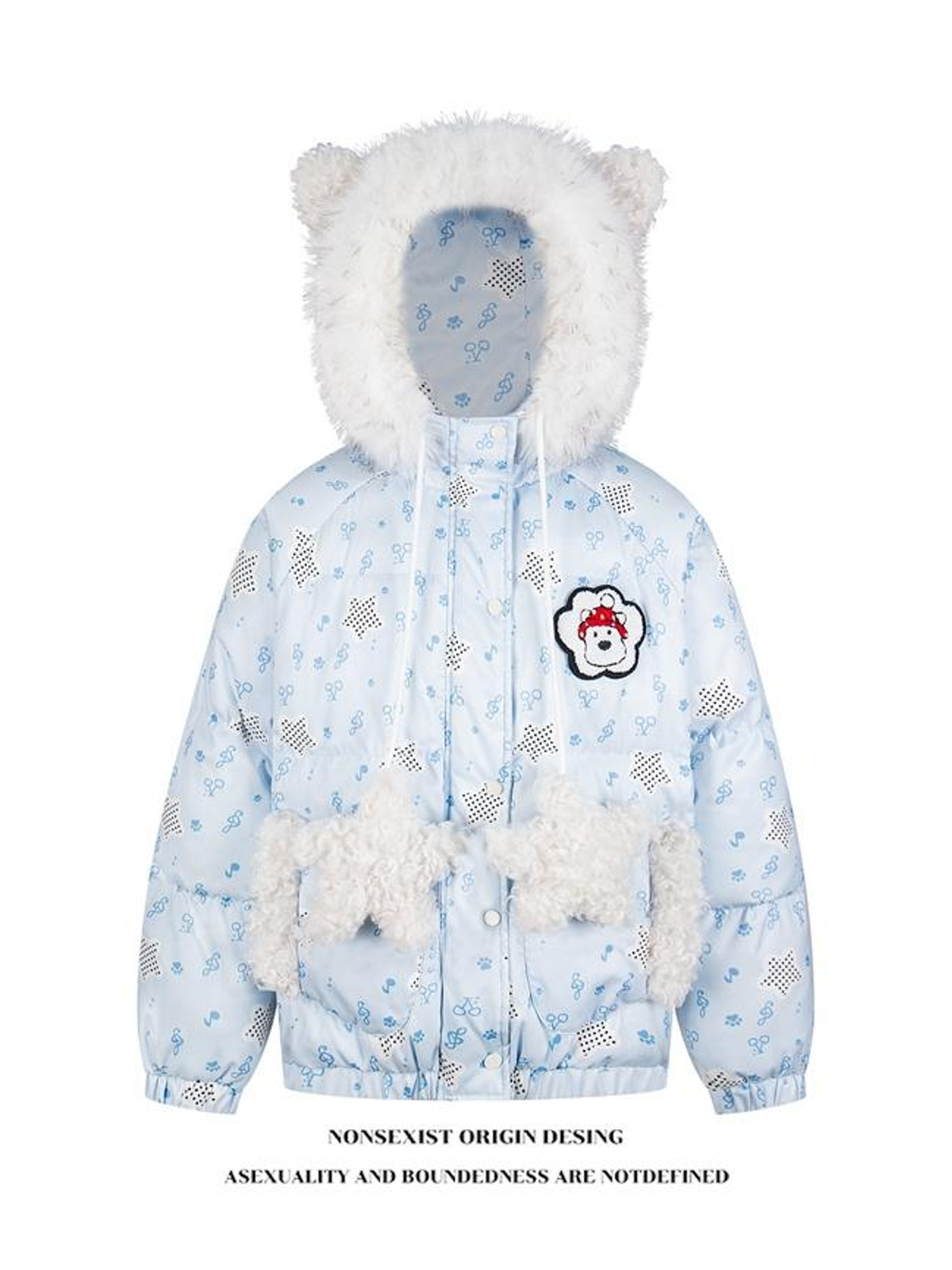 Ace Jolun. Cherry Paw-Print Puffer Jacket product image 3
