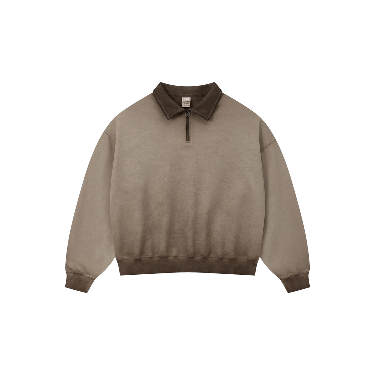 Ace Jolun Washed Contrast-Collar Half-Zip Sweatshirt product view 2