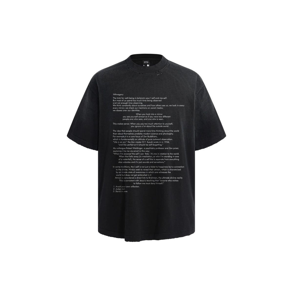 Ace Jolun Washed Vintage Letter T-Shirt product view 1