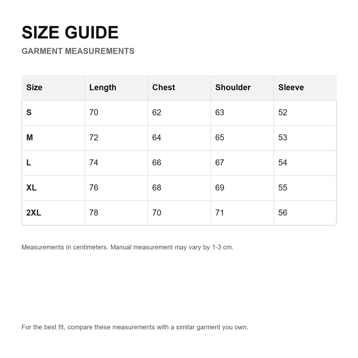 Ace Jolun Heavyweight Fleece Crewneck Sweatshirt size guide