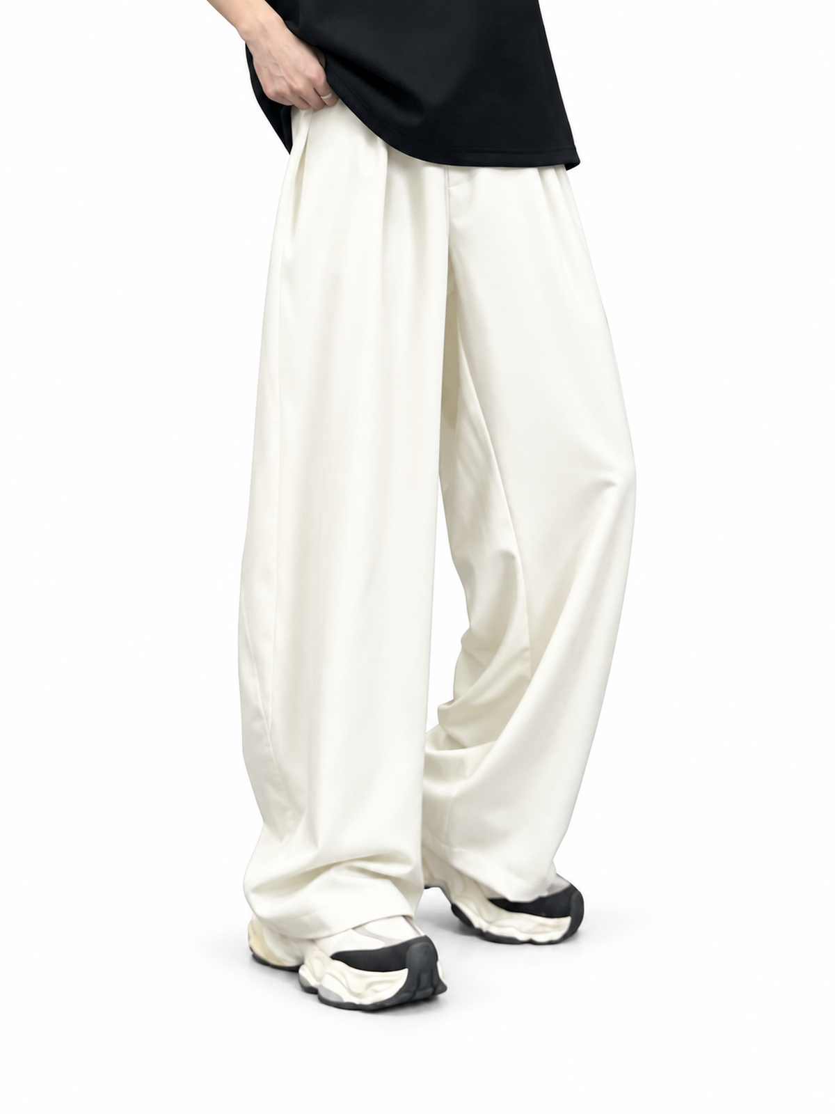 Relaxed Curved-Leg Wide-Leg Trousers product image 3