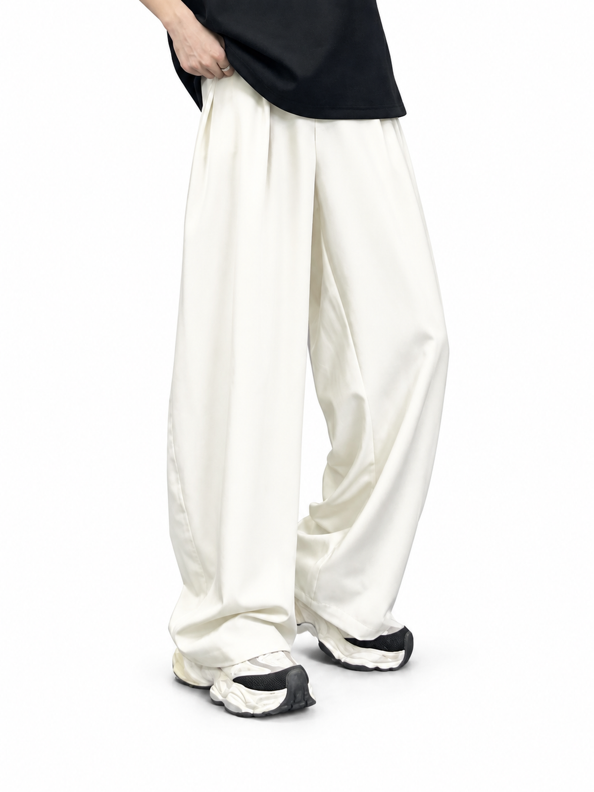 Relaxed Curved-Leg Wide-Leg Trousers product image 4