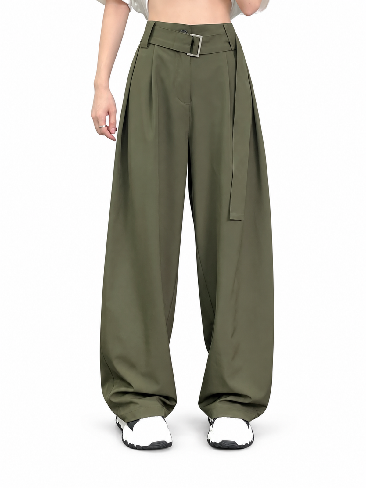 Relaxed Curved-Leg Wide-Leg Trousers product image 5