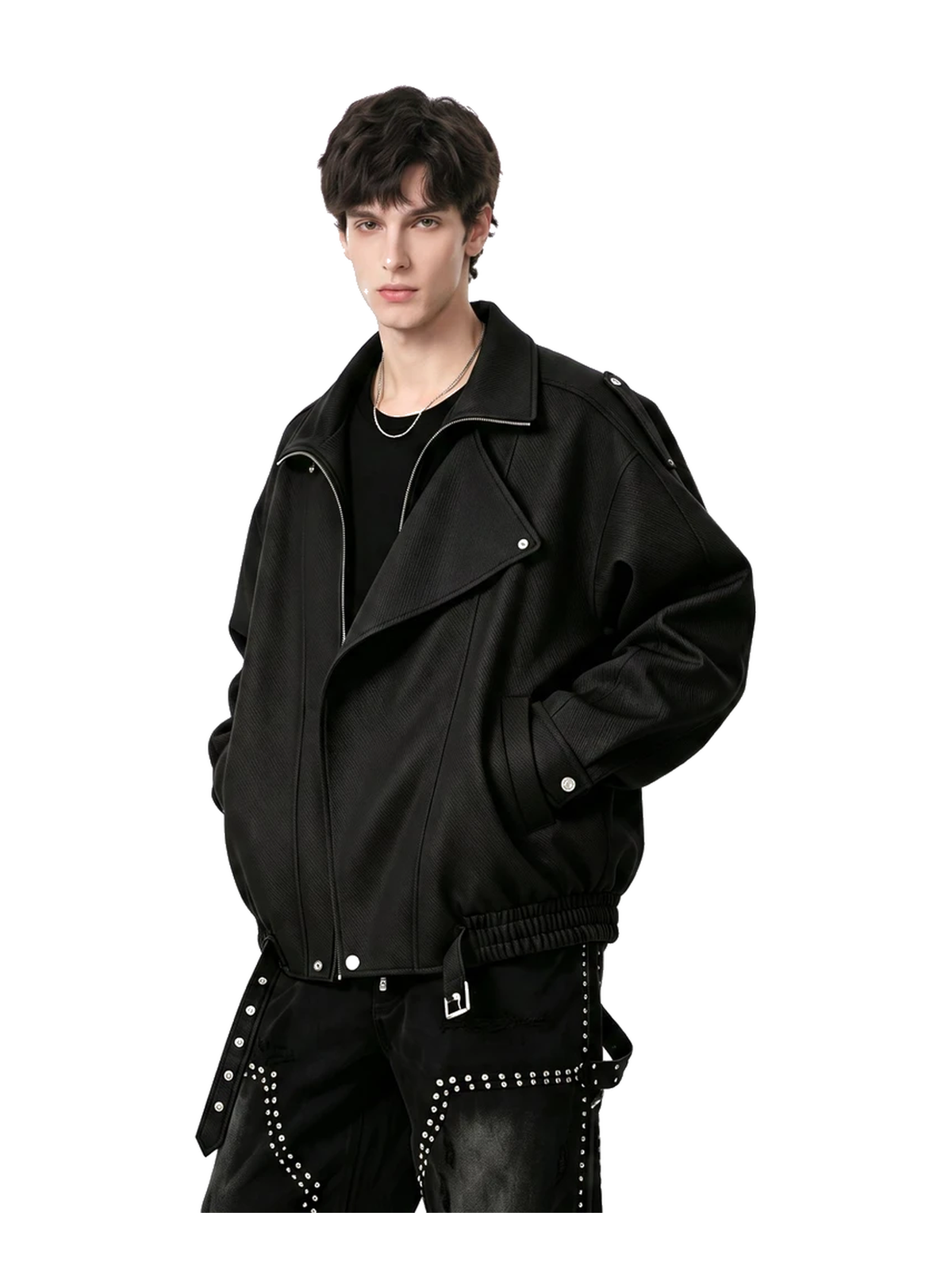 Oversized Faux-Leather Moto Jacket product image 1