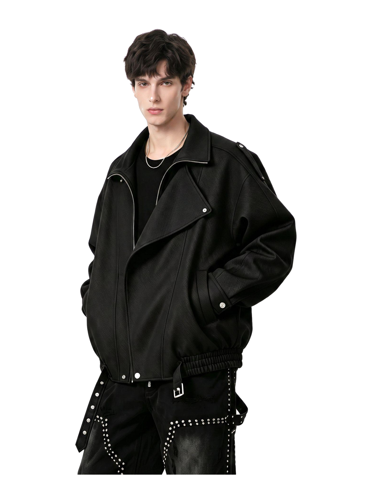 Oversized Faux-Leather Moto Jacket product image 2