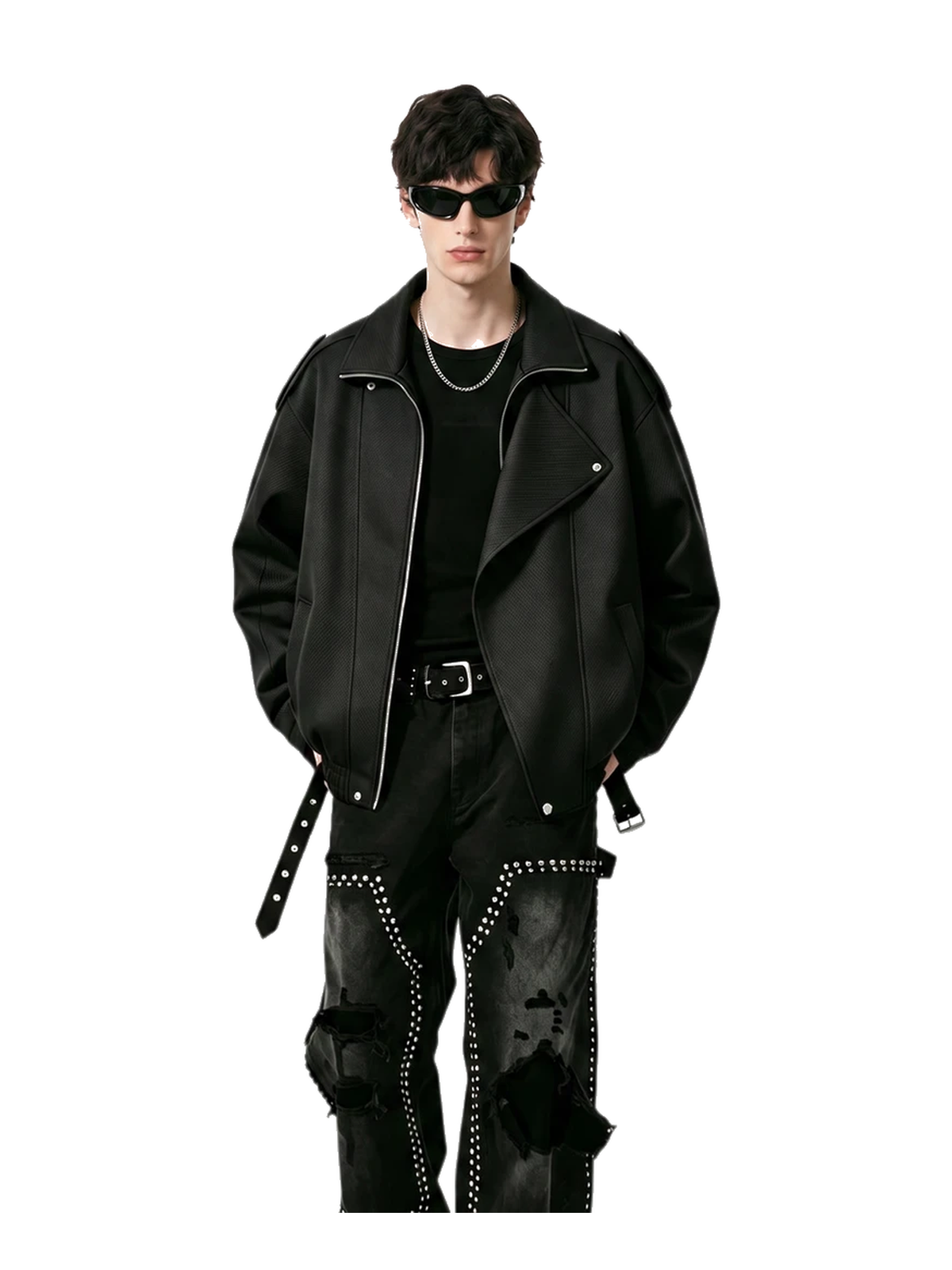 Oversized Faux-Leather Moto Jacket product image 3