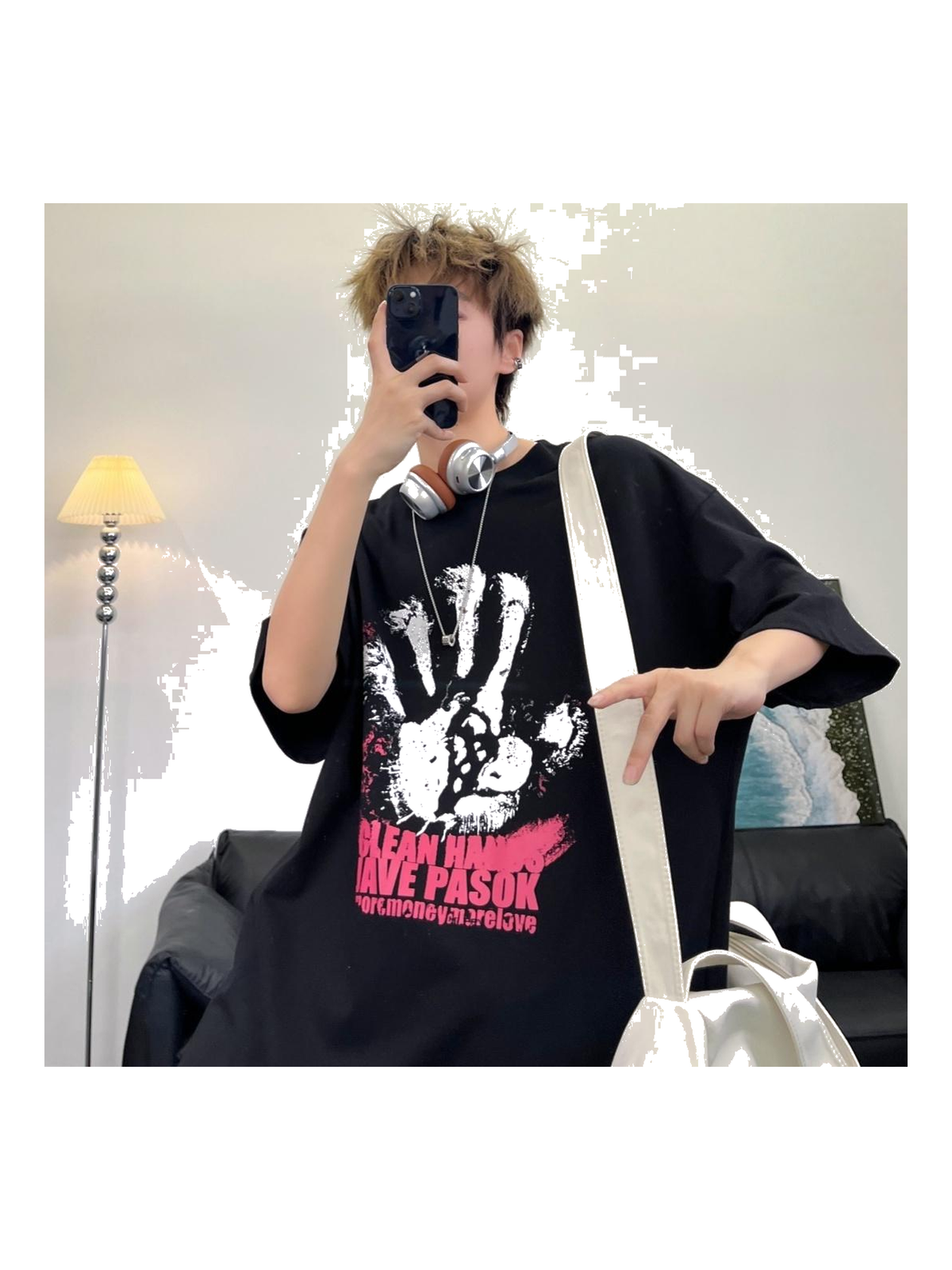 Handprint Graphic Oversized Tee product image 3