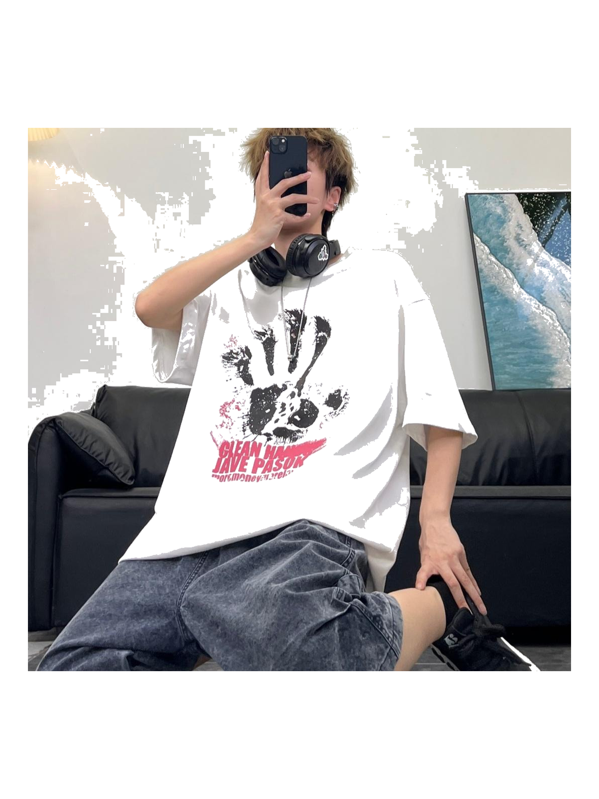 Handprint Graphic Oversized Tee product image 6