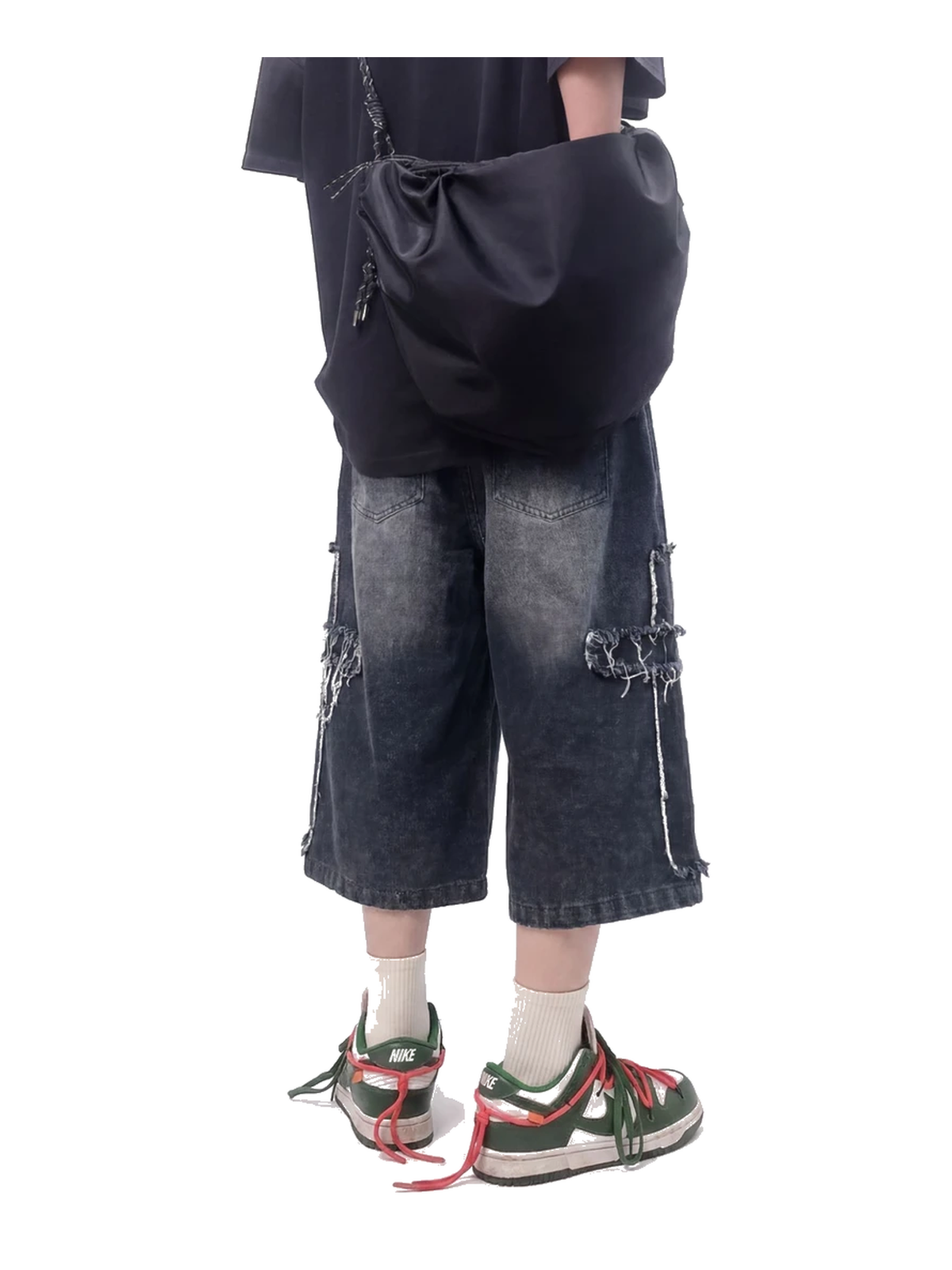 Distressed Longline Denim Shorts product image 5