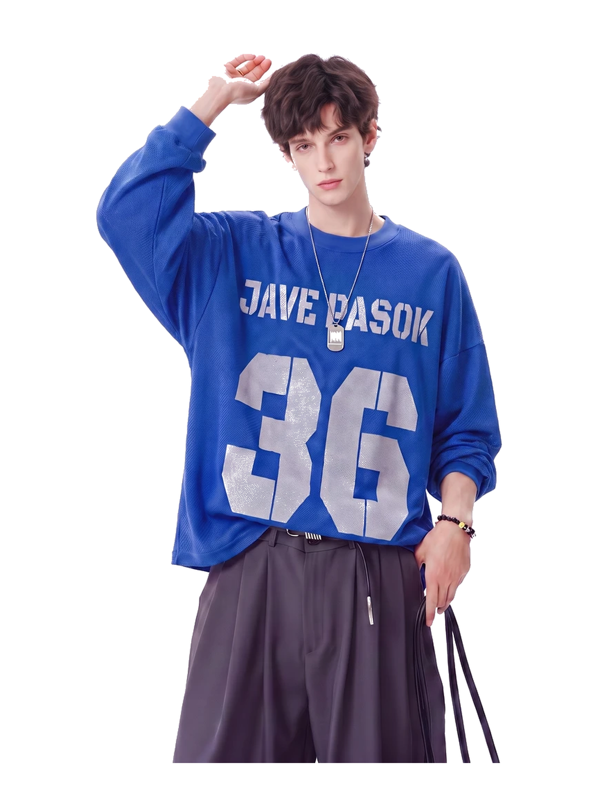 Varsity Number Oversized Long-Sleeve Tee product image 1