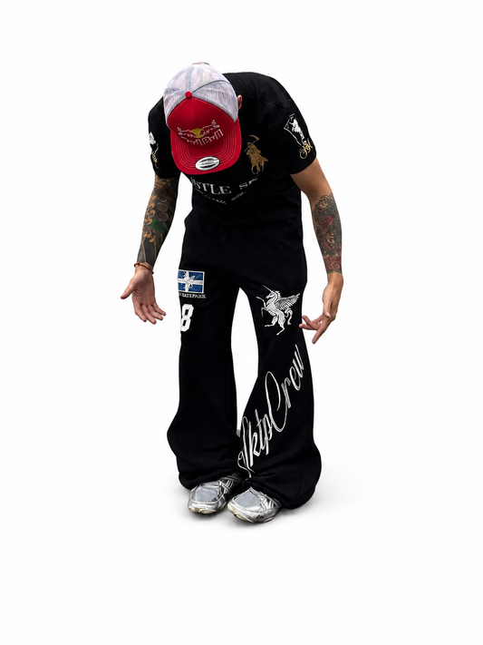 Ace Jolun Red Embroidery Curved Baggy Jeans image 1