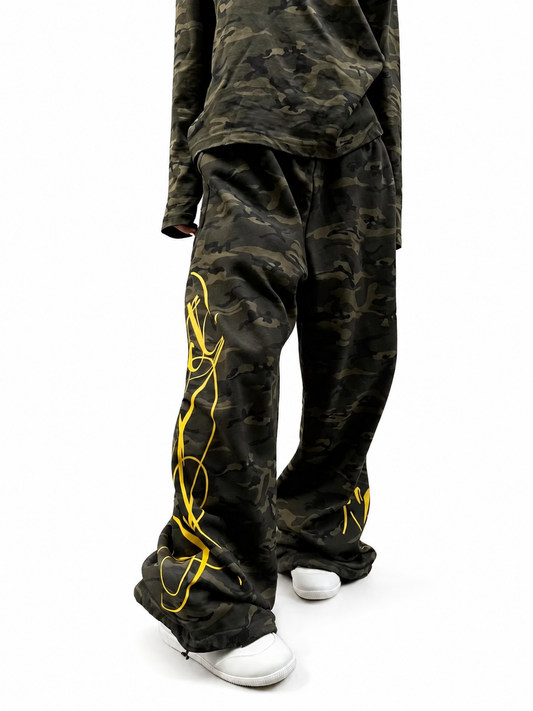 Ace Jolun Paneled Washed Curved-Leg Pants image 1